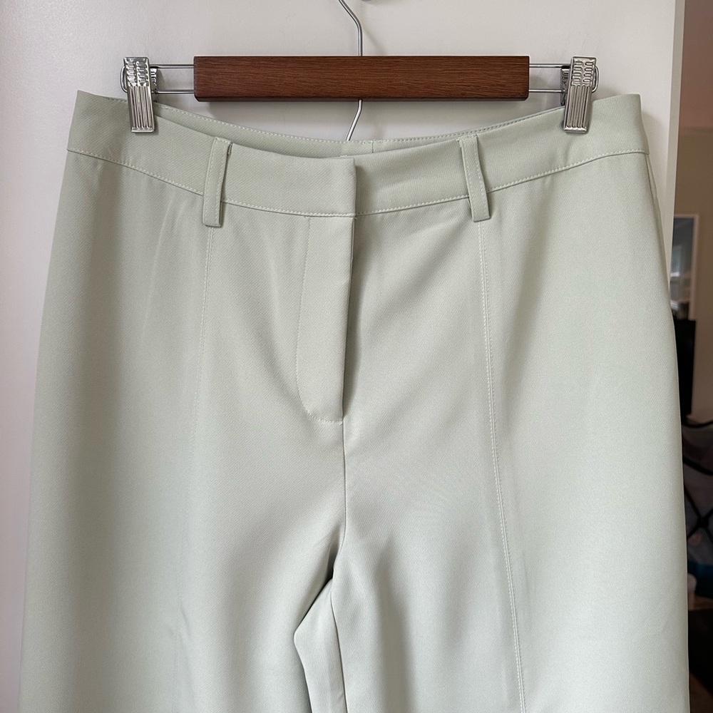 NWT‎ Avec Les Filles Wide Leg Trousers in Pale Green, size 8 - Picture 3 of 6